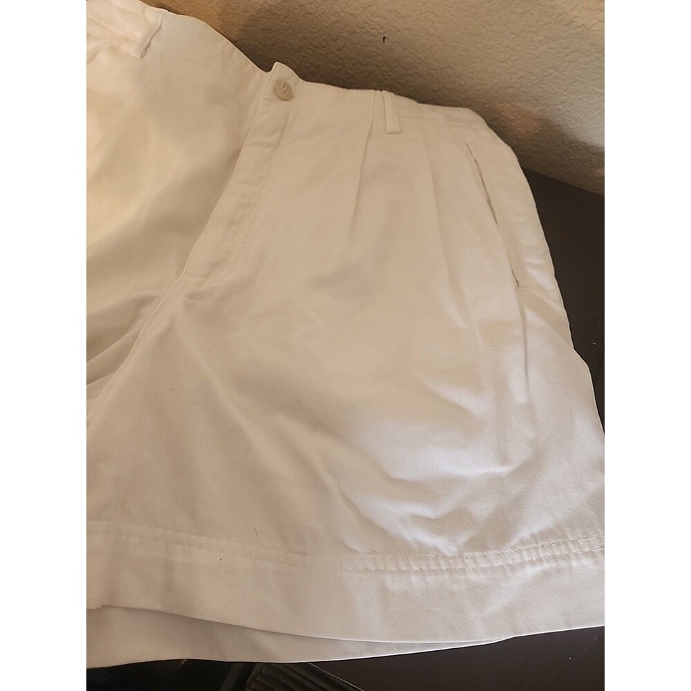 VINTAGE Liz Claiborne LIZWEAR White Cotton Bermuda Shorts Size 14 High Rise - Picture 2 of 5